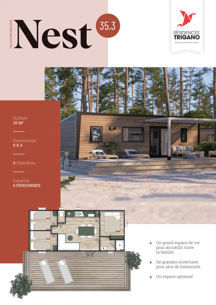 Mobilhome NEST 35.3 - 3 slaapkamers - Nieuw in 2023